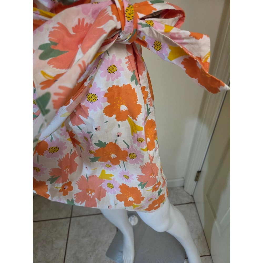 One and Only Collective Floral One Shoulder Wrap‎ Mini Dress Orange Pink L - Picture 7 of 12